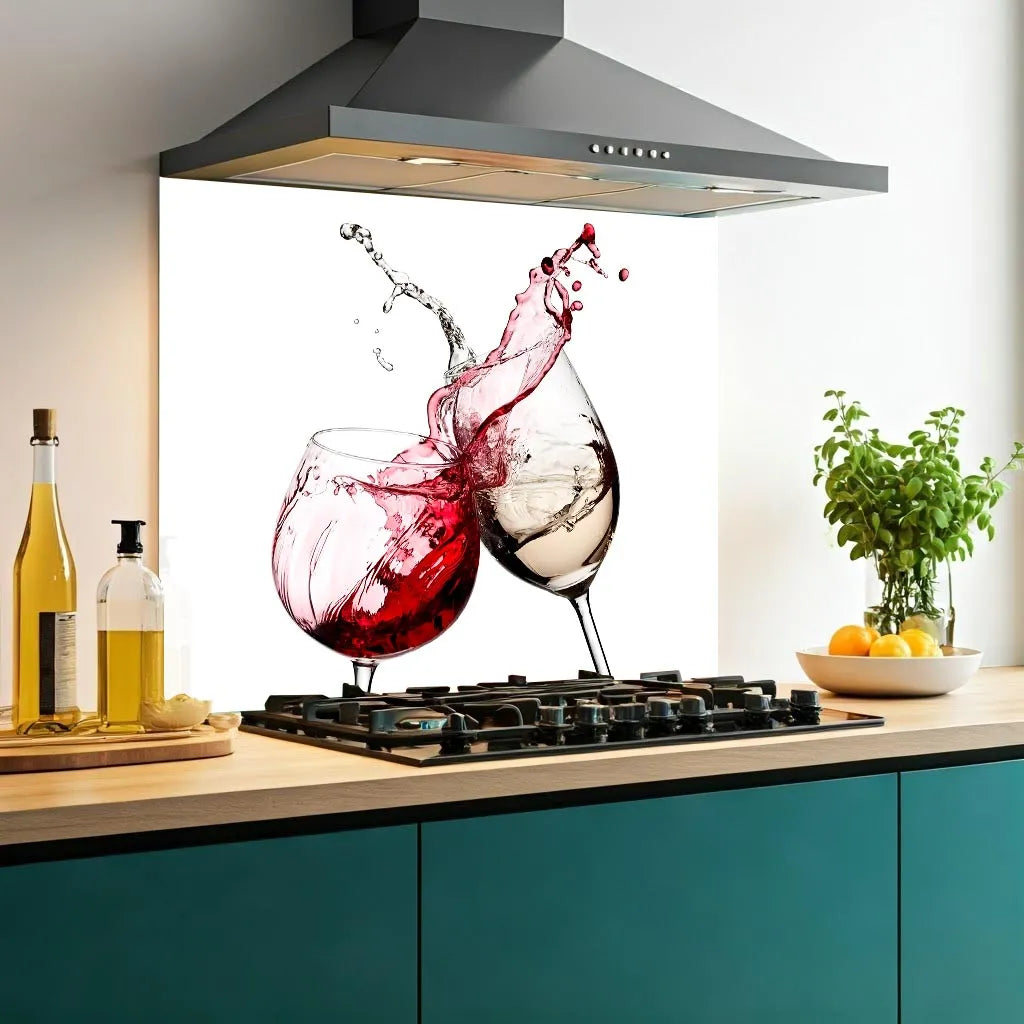 Red & White Wine Glass Splashback