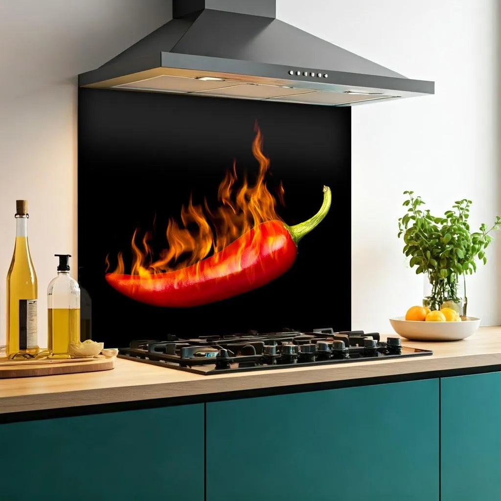 Burning Chilli Glass Splashback