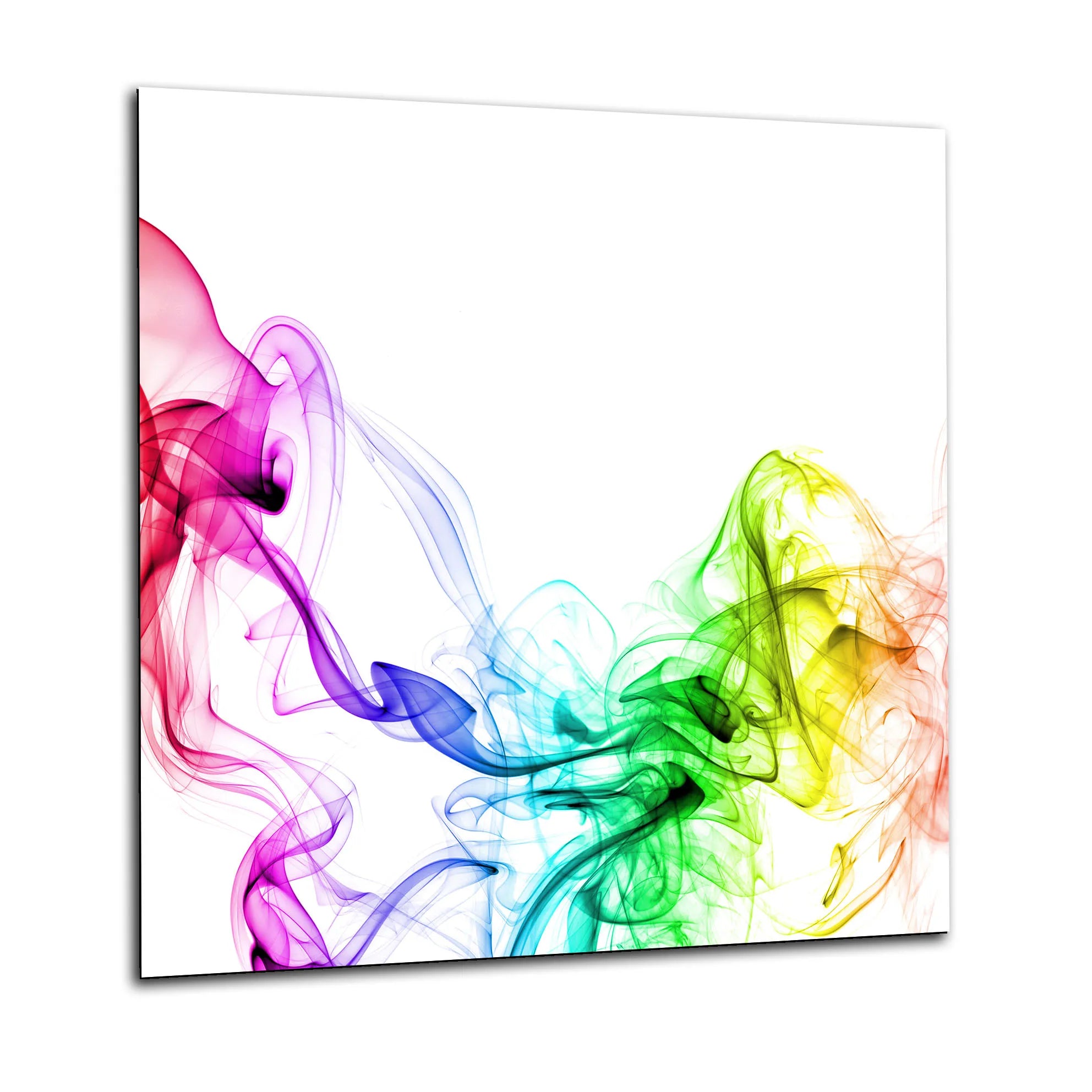 Coloured Smoke White Glass Splashback