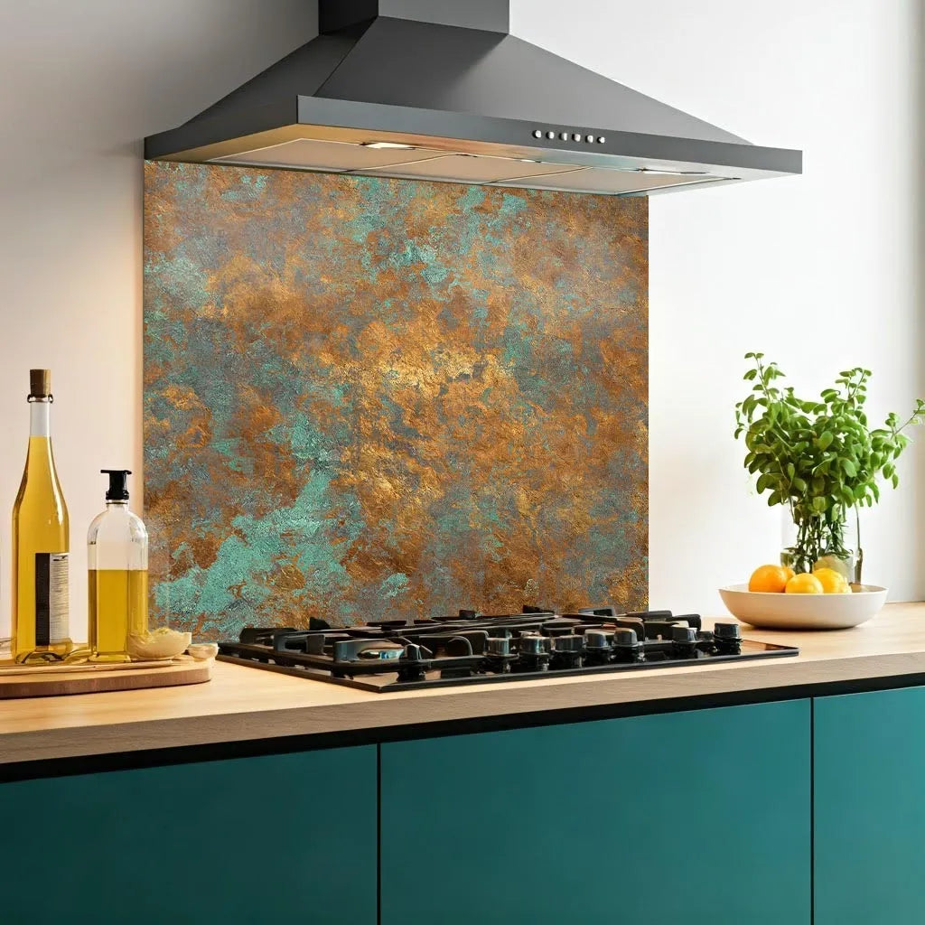 Gold Mottle Glass Splashback