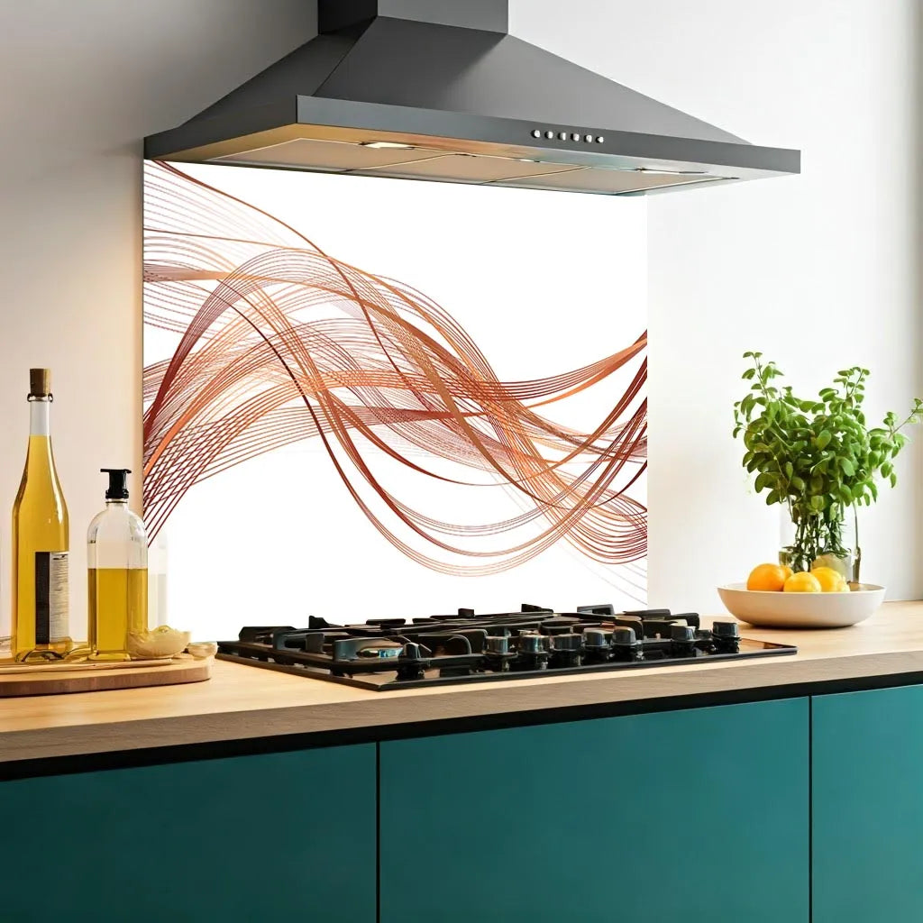 Copper Wave Glass Splashback
