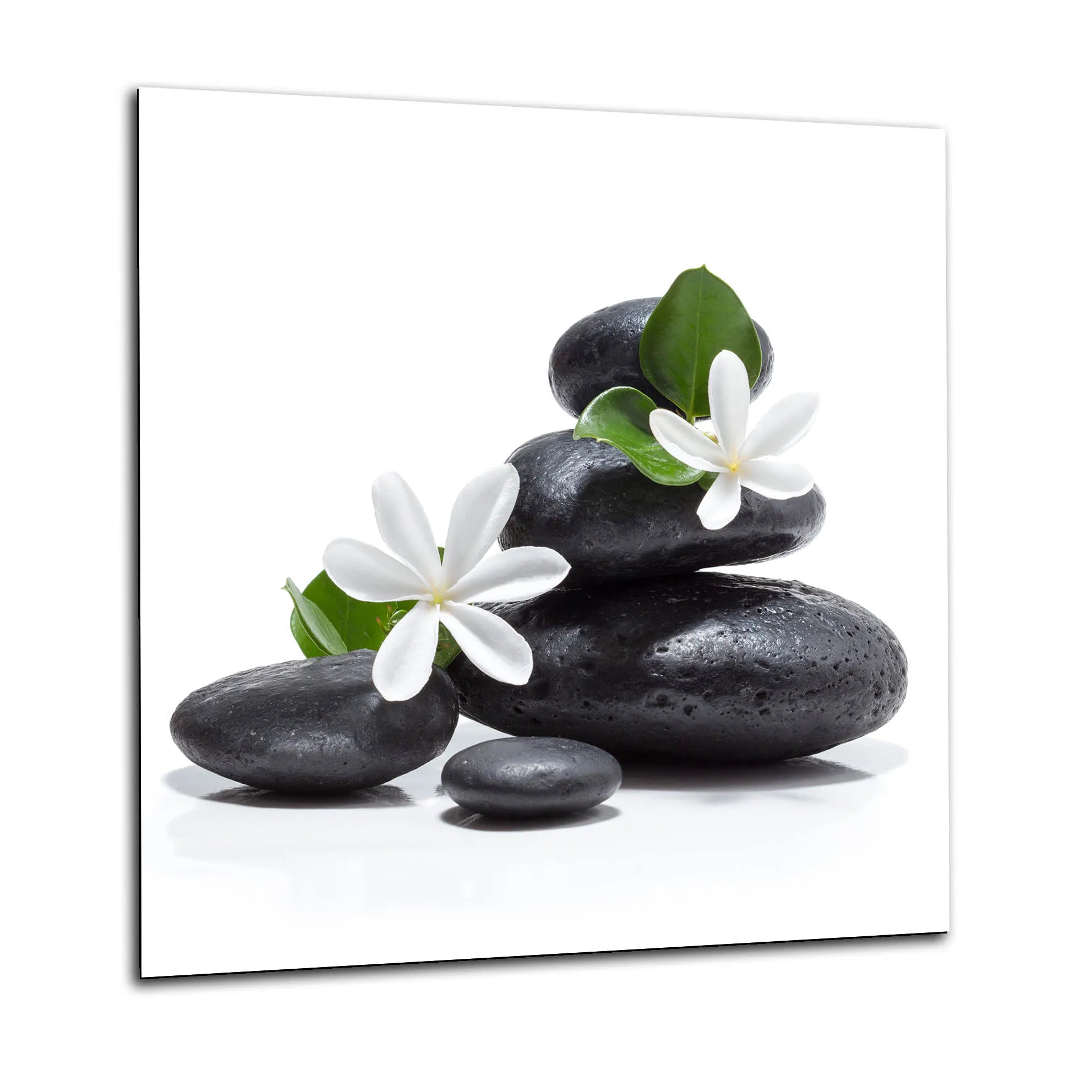 Black Zen Stones Glass Splashback
