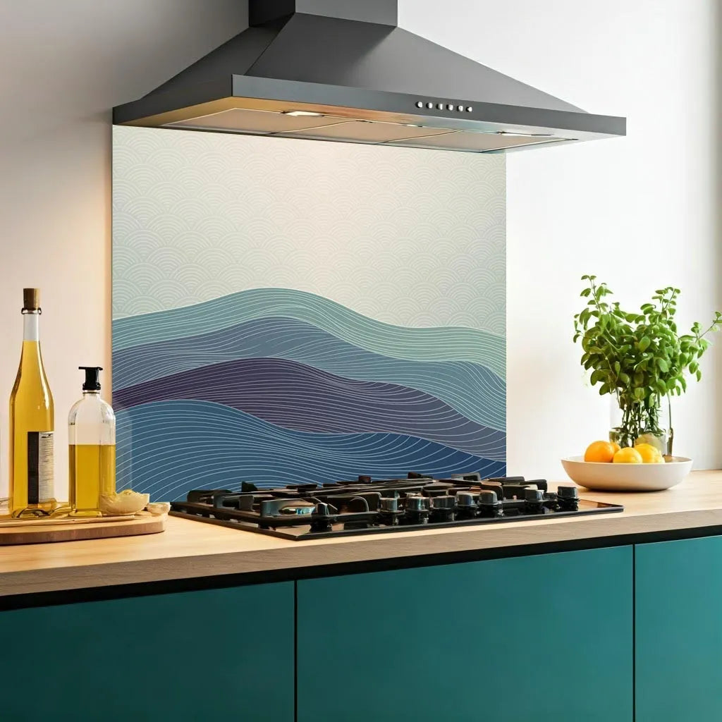 Blue Sea Glass Splashback