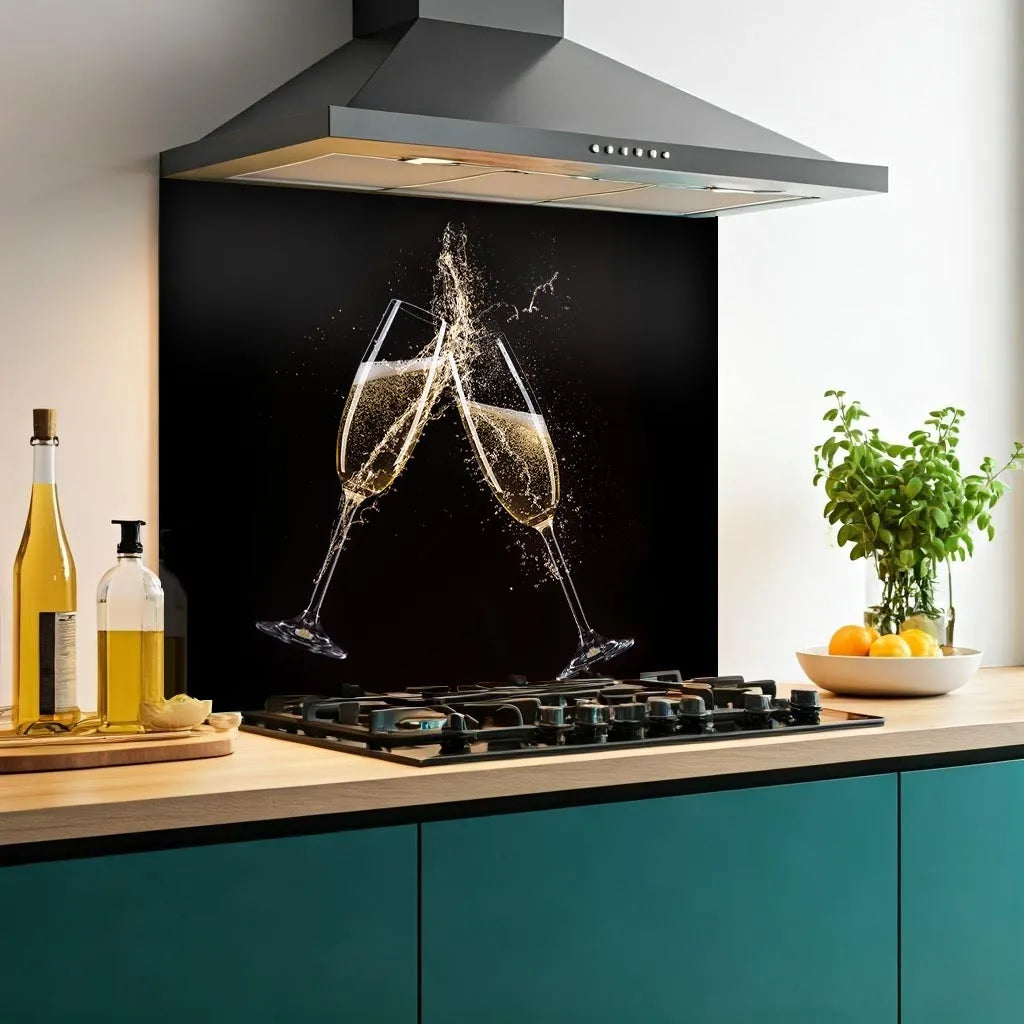 Champagne Clink Glass Splashback