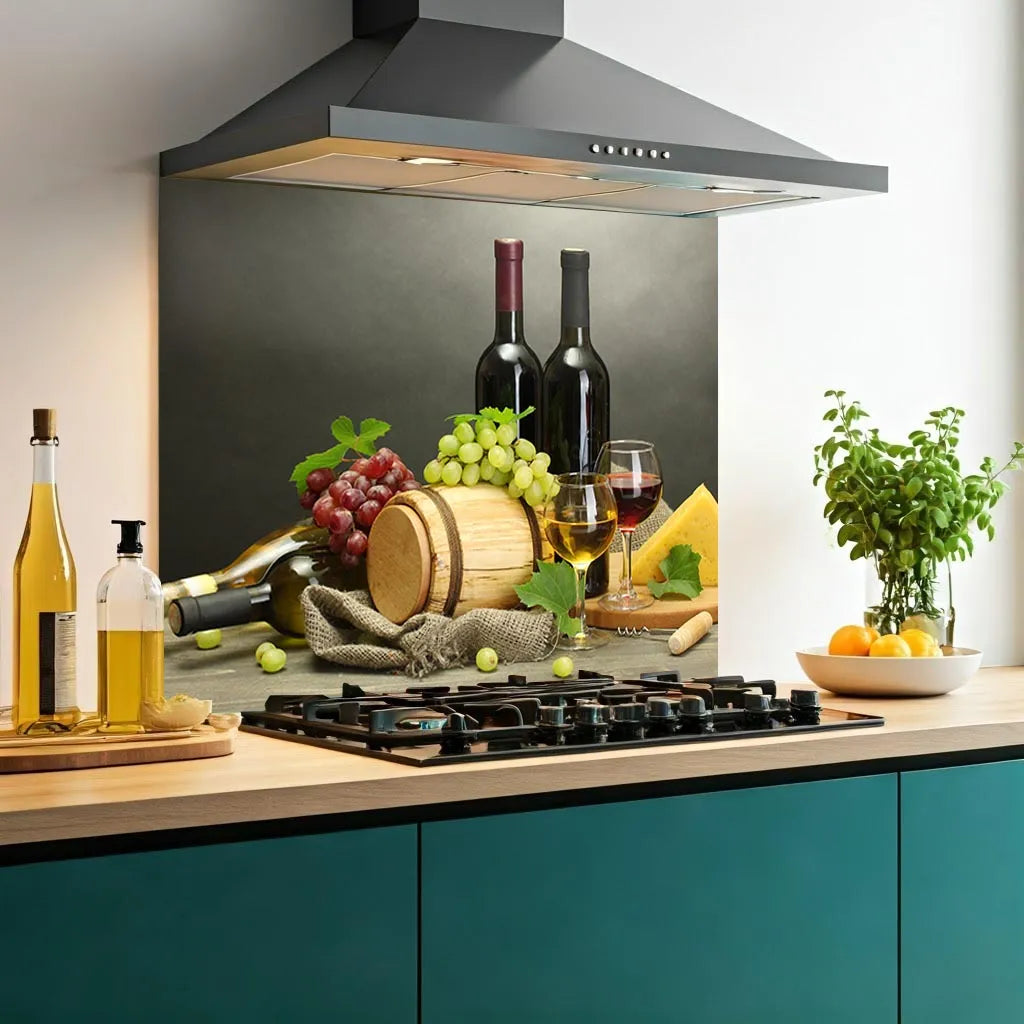 Cheese & Wine Glass Splashback