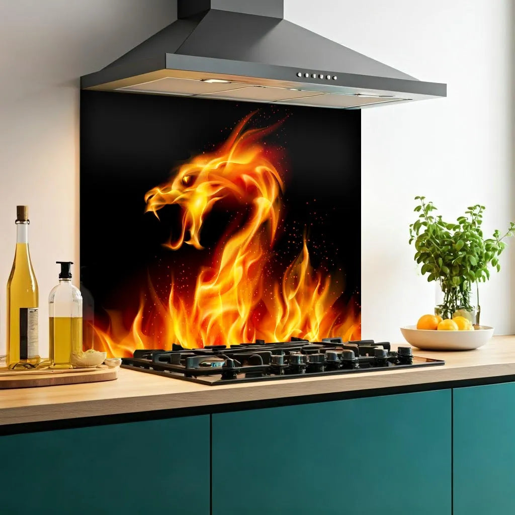Fire Dragon Glass Splashback