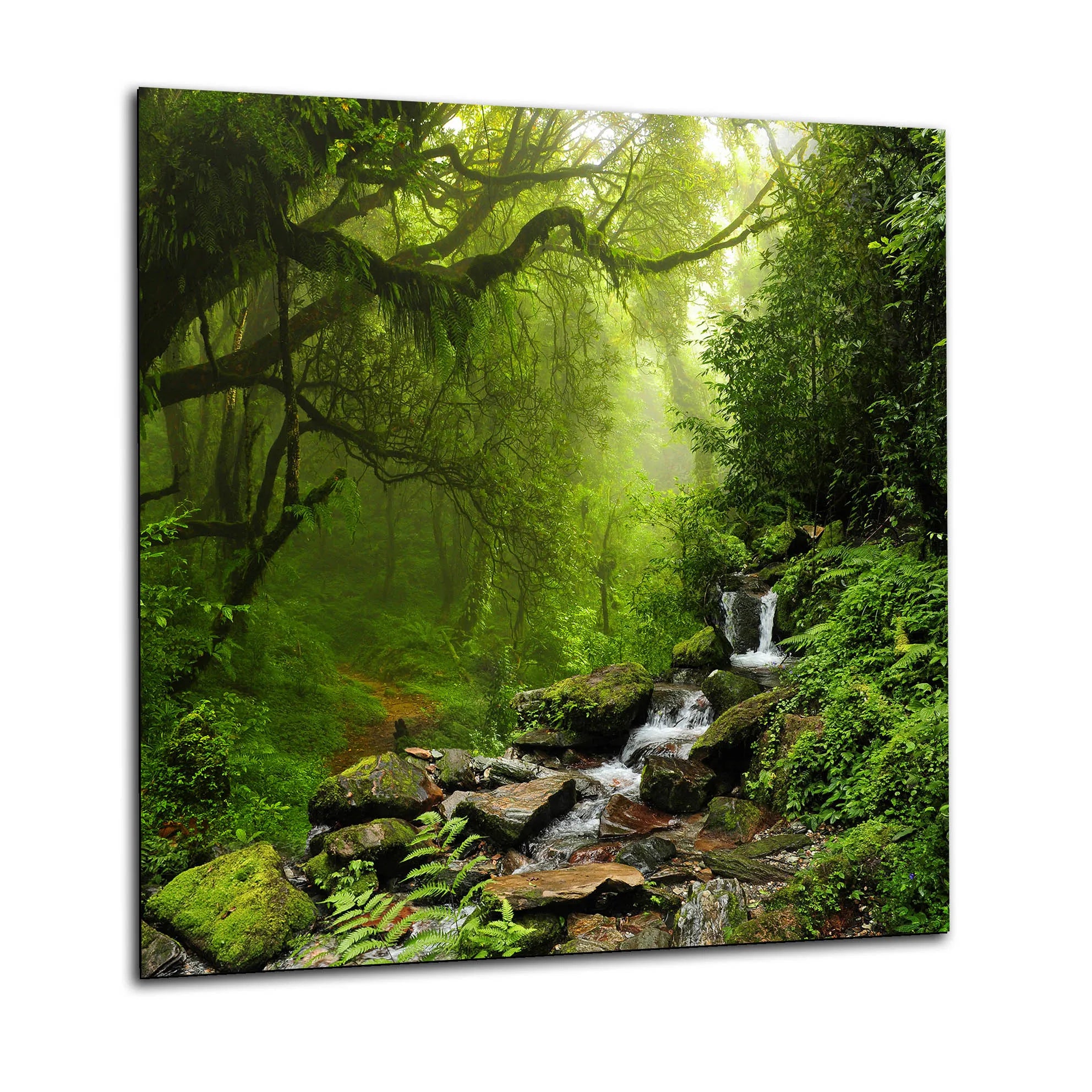 Green Waterfall Glass Splashback