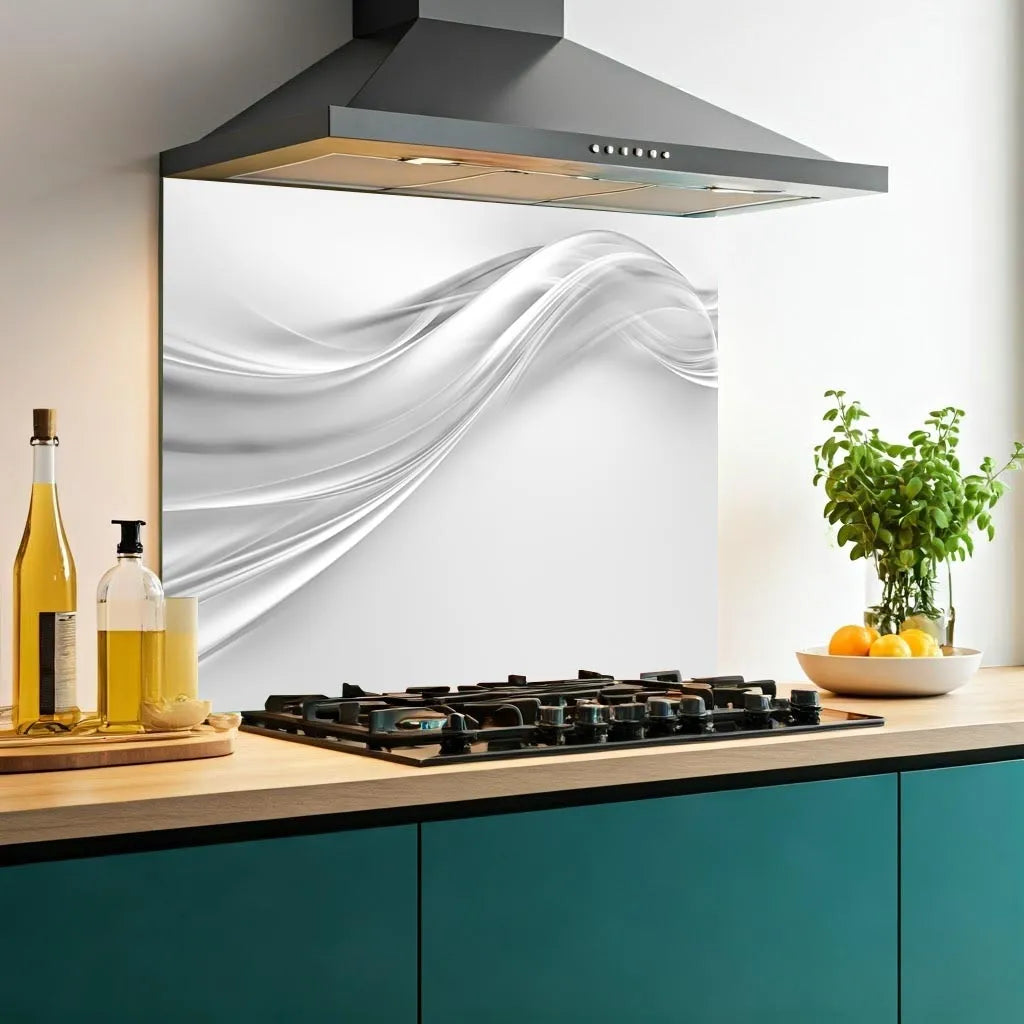 Grey Wave Glass Splashback