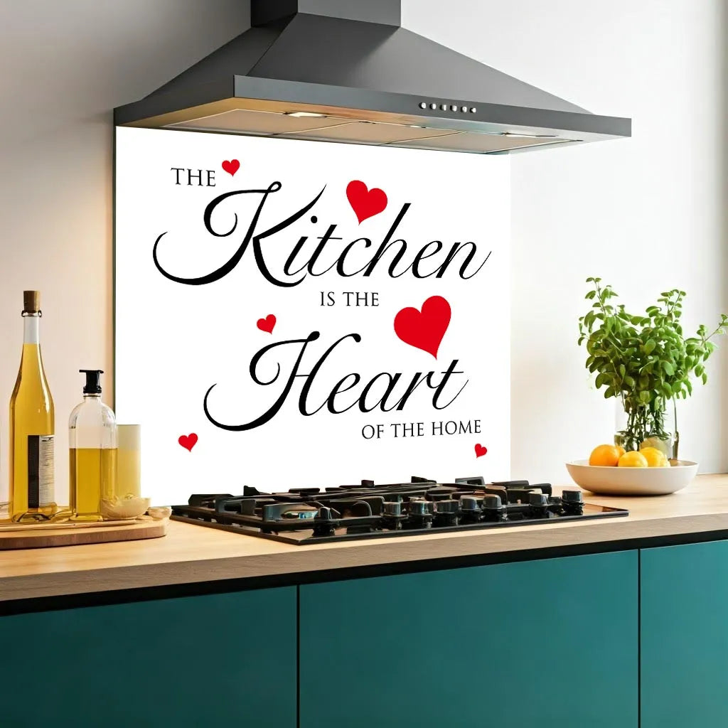 Heart of the Home White Glass Splashback