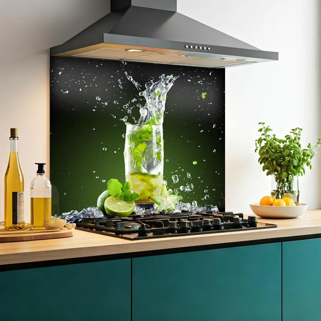 Lime & Ice Glass Splashback