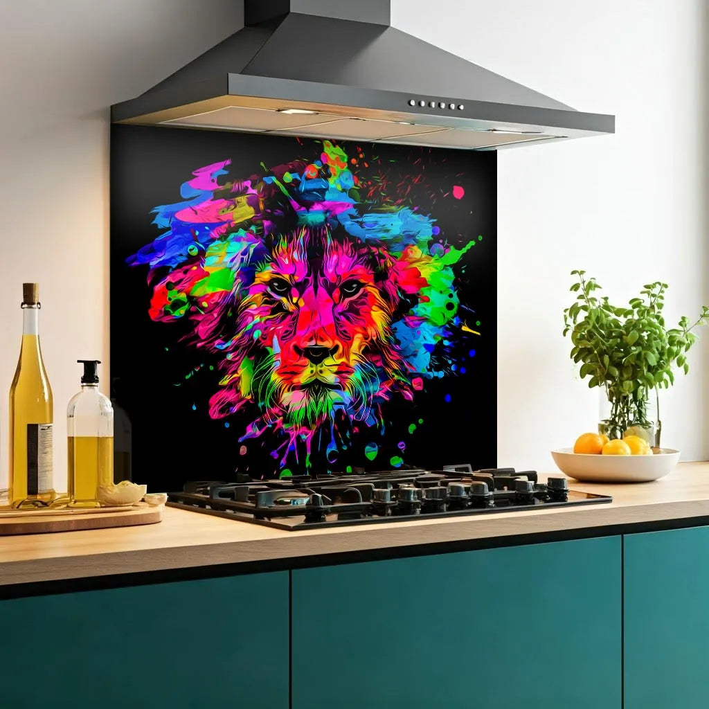 Lion Splash Glass Splashback