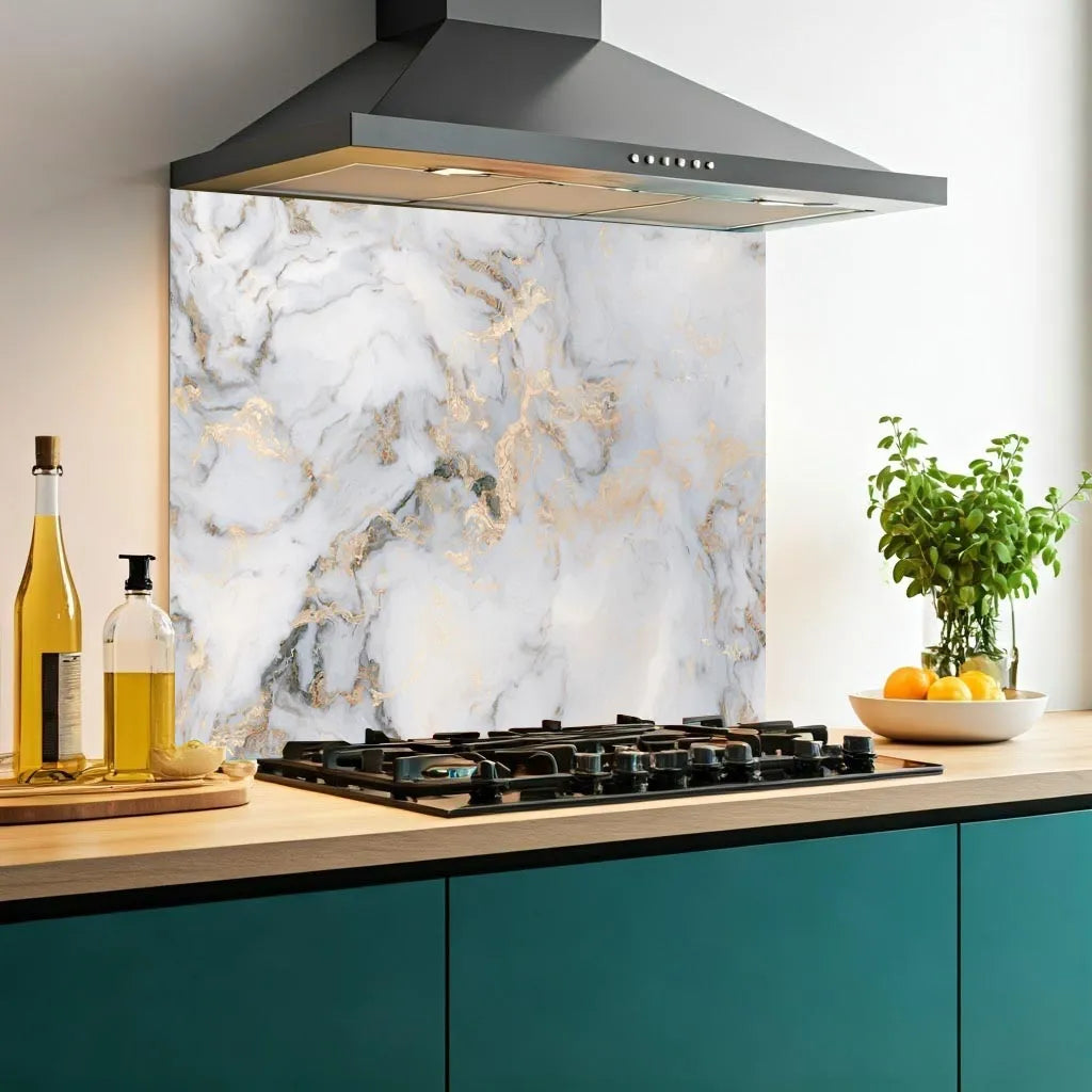 Marble Mix Glass Splashback