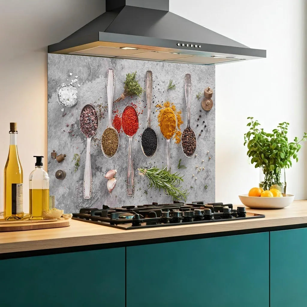 Marble Spices Glass Splashback