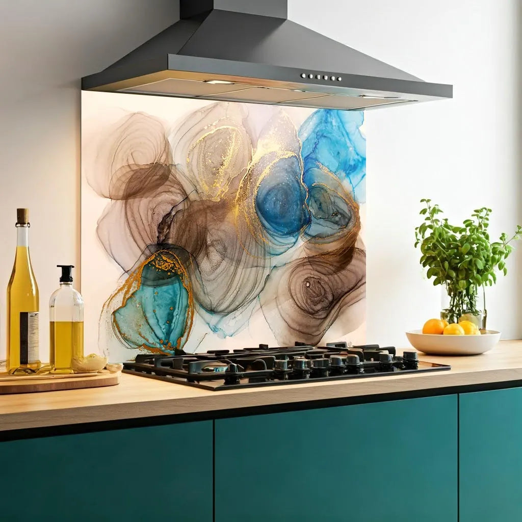 Gold Brown Deluxe Glass Splashback