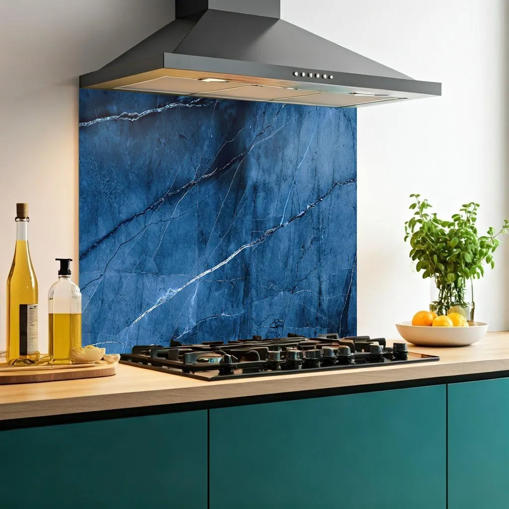 Blue Marble Glass Splashback
