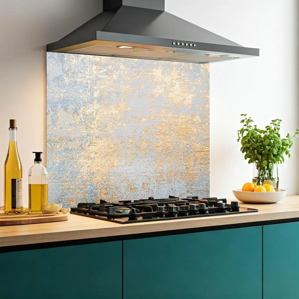 Blue Cream Glass Splashback