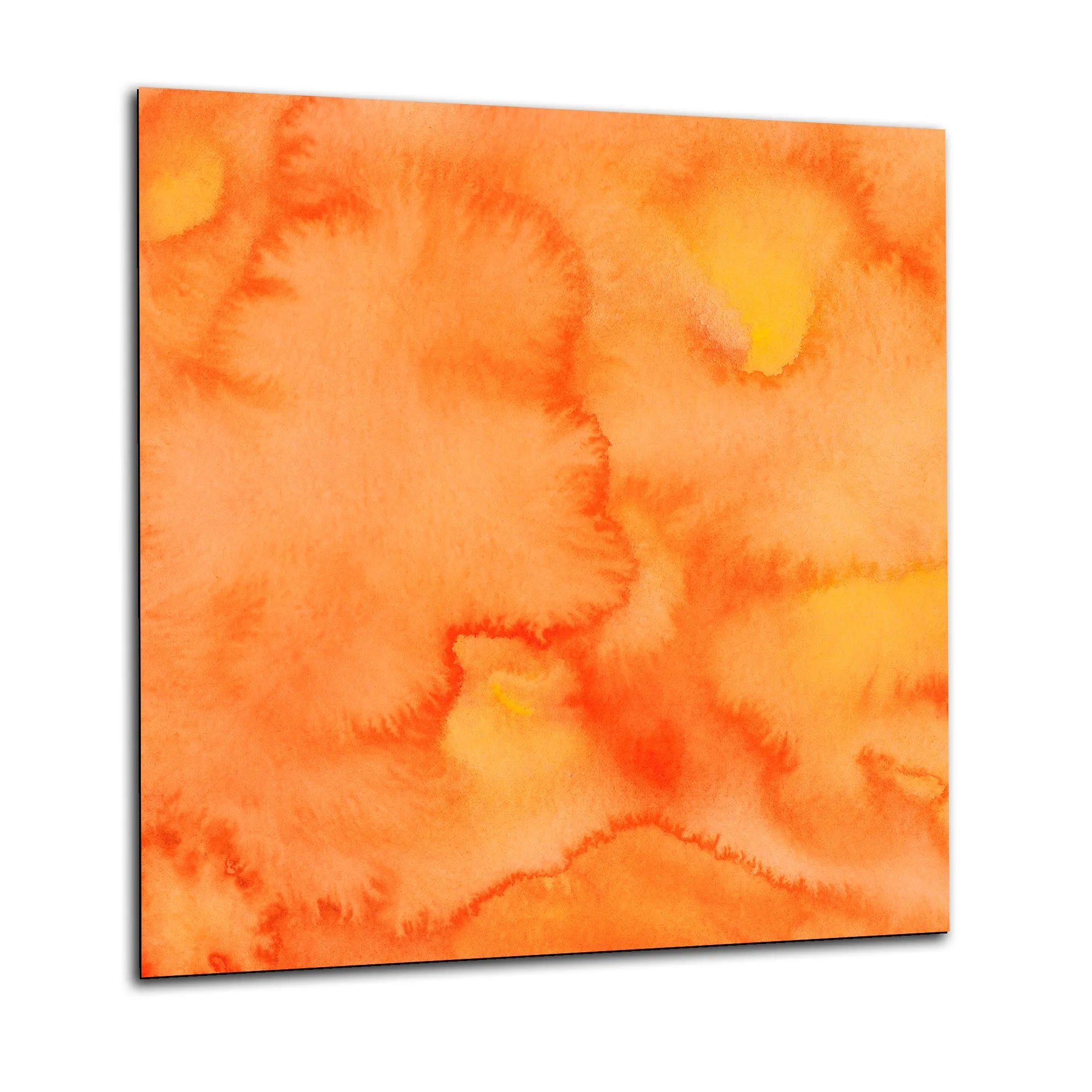 Orange Watercolour Glass Splashback