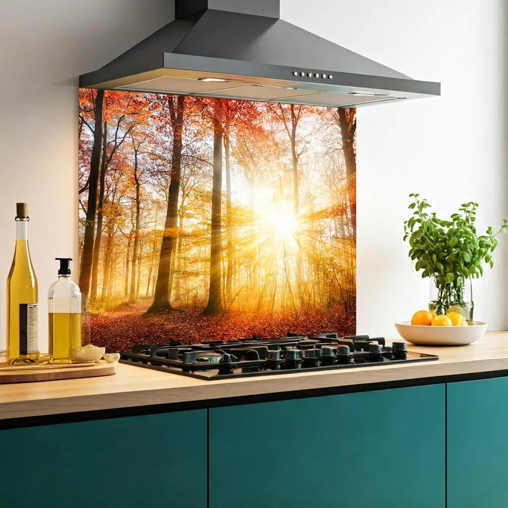 Autumn Leaves Glass Splashback
