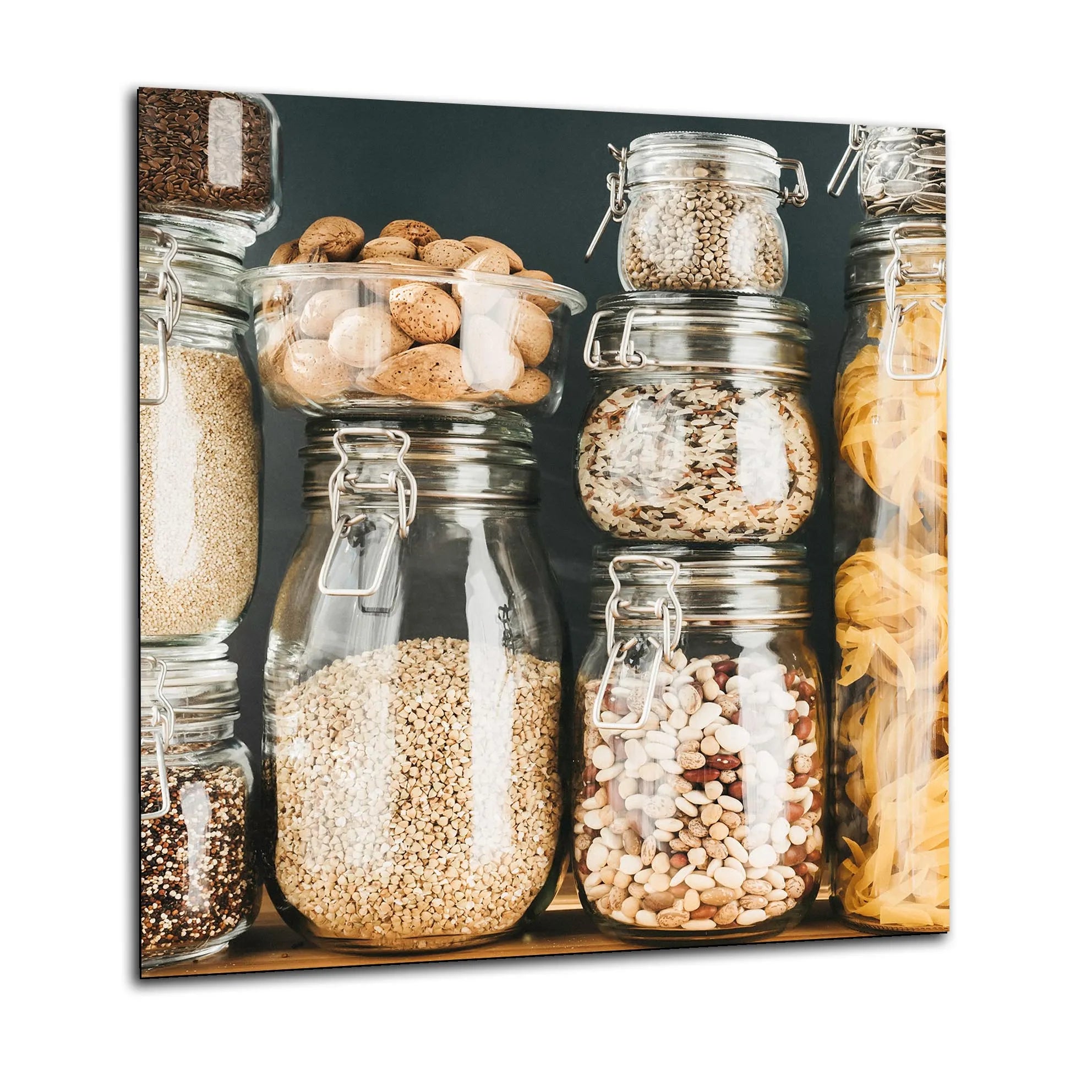 Grain Jars Glass Splashback