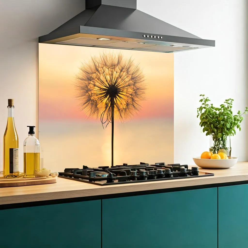 Sunset Dandelion Glass Splashback