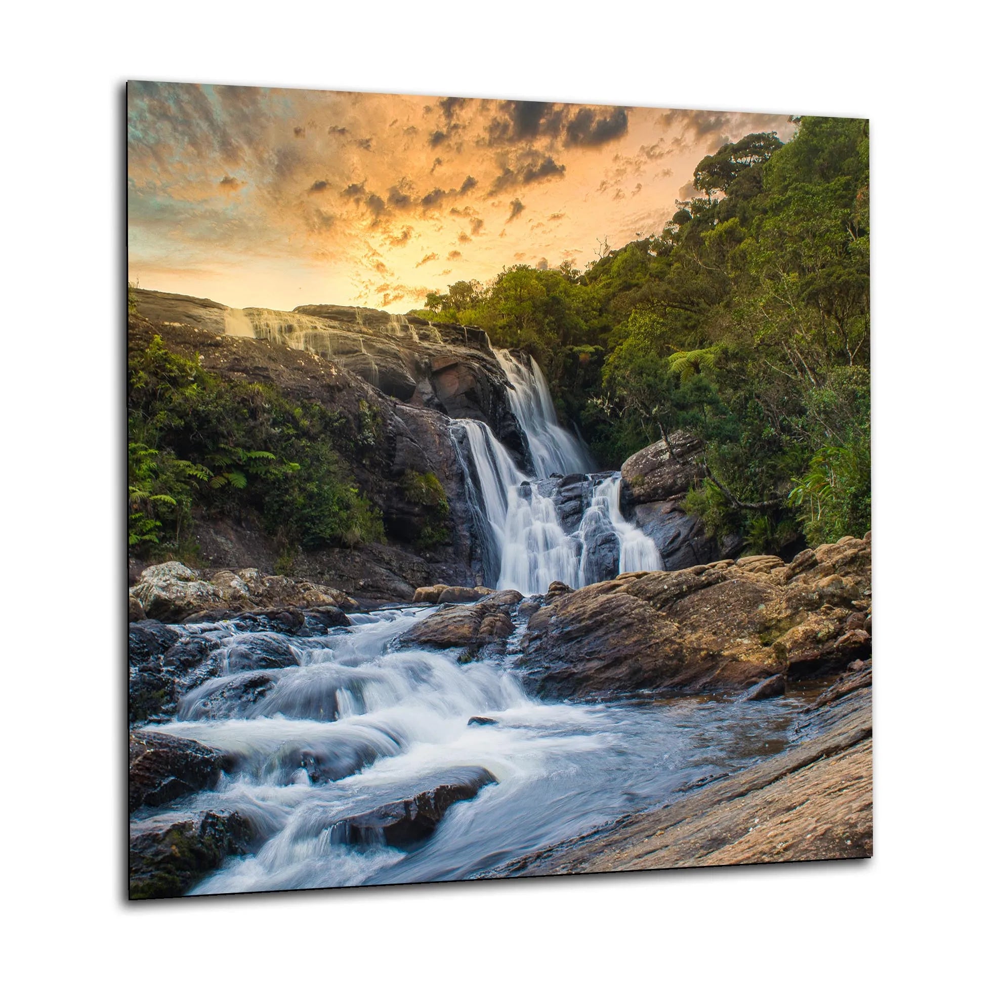 Sunset Waterfall Glass Splashback