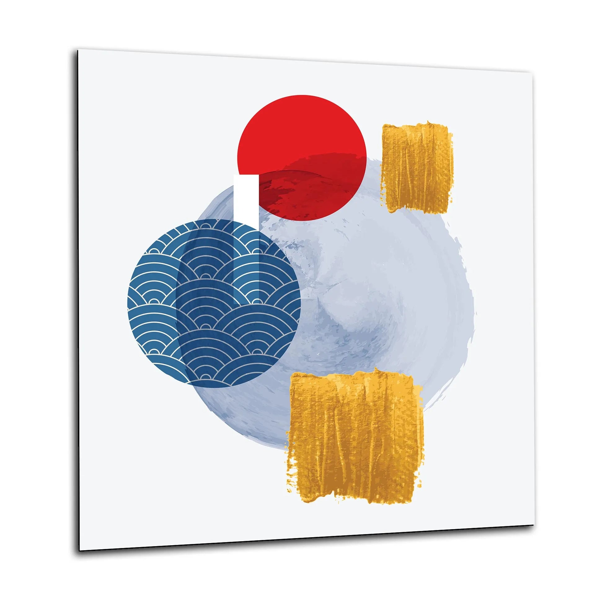 Blue Gold Abstract Glass Splashback