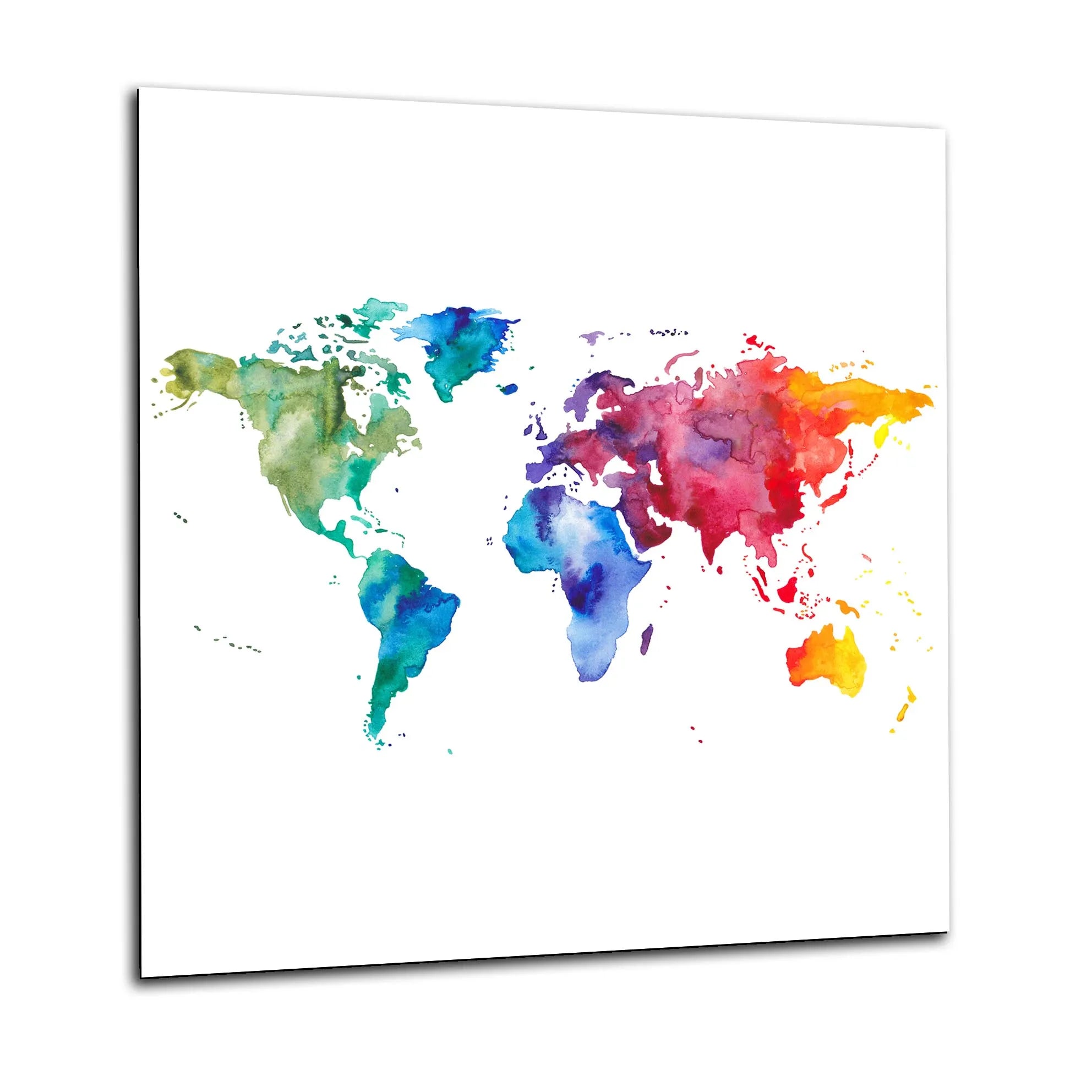 Watercolour World Glass Splashback