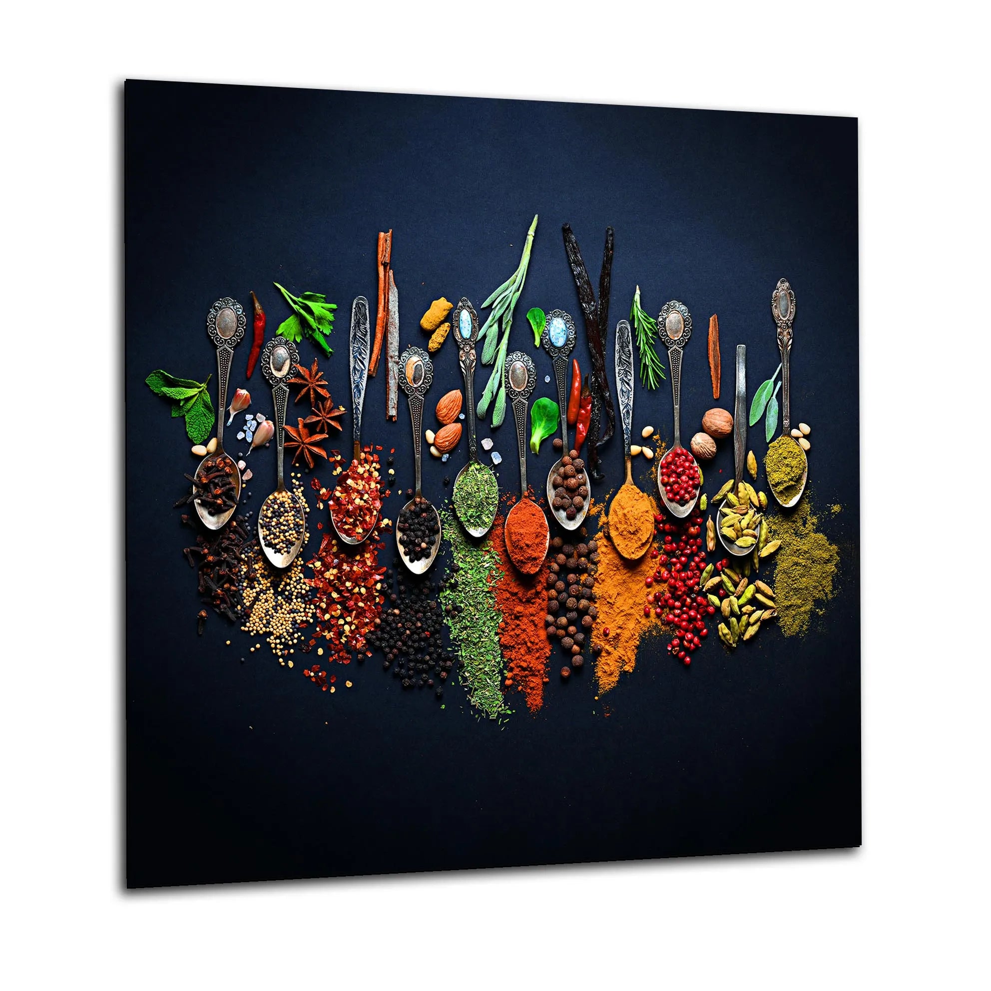 Antique Spices Glass Splashback