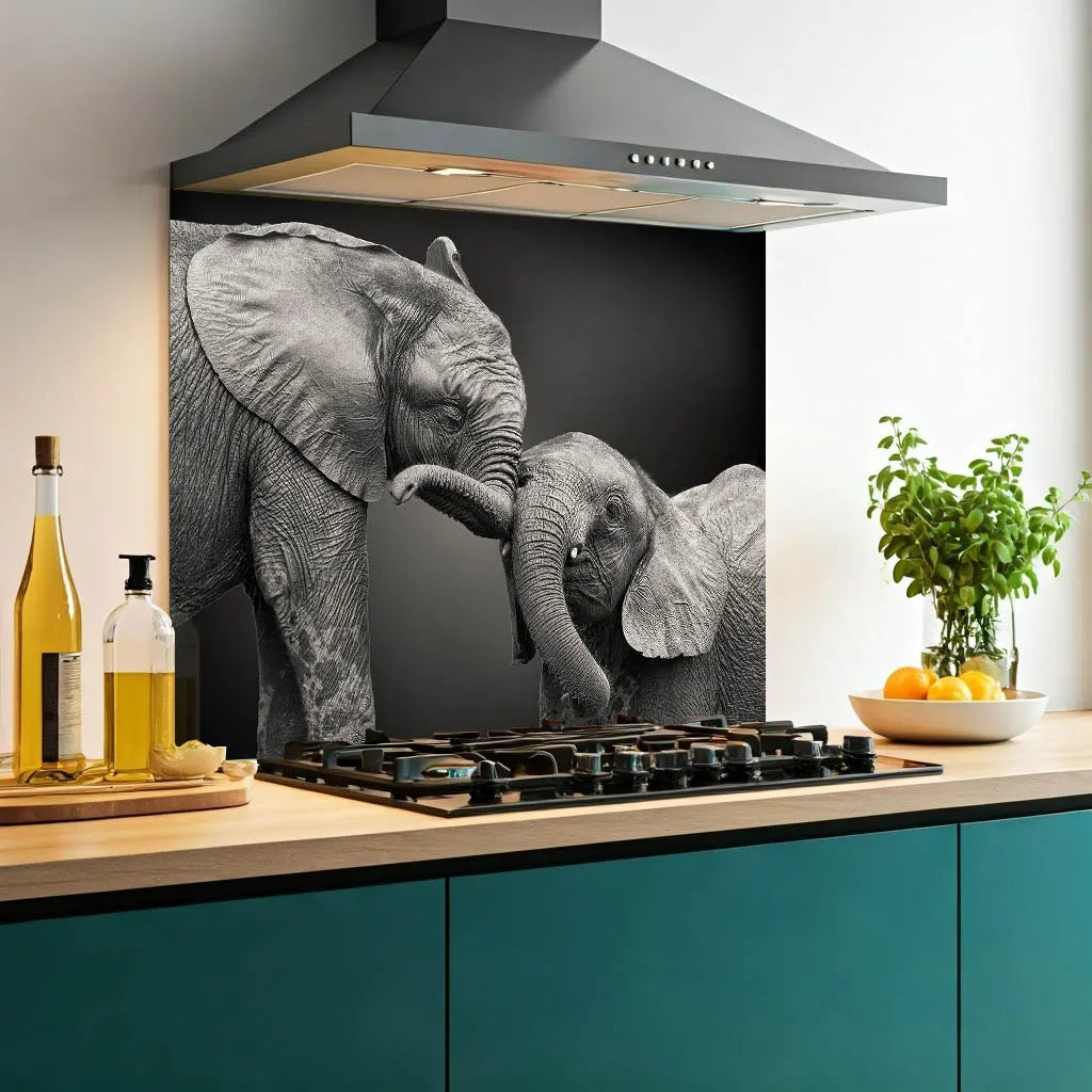 Baby Elephant Glass Splashback