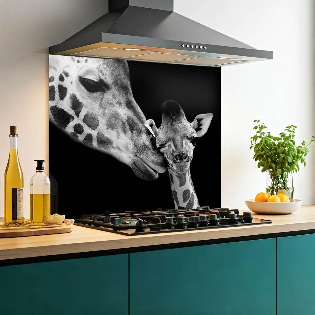 Splash Less Girrafe Baby Giraffe Glass Splashback | Printed Image Glass Splashbacks