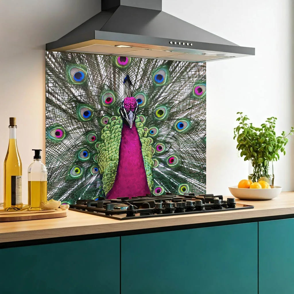 Peacock Glass Splashback