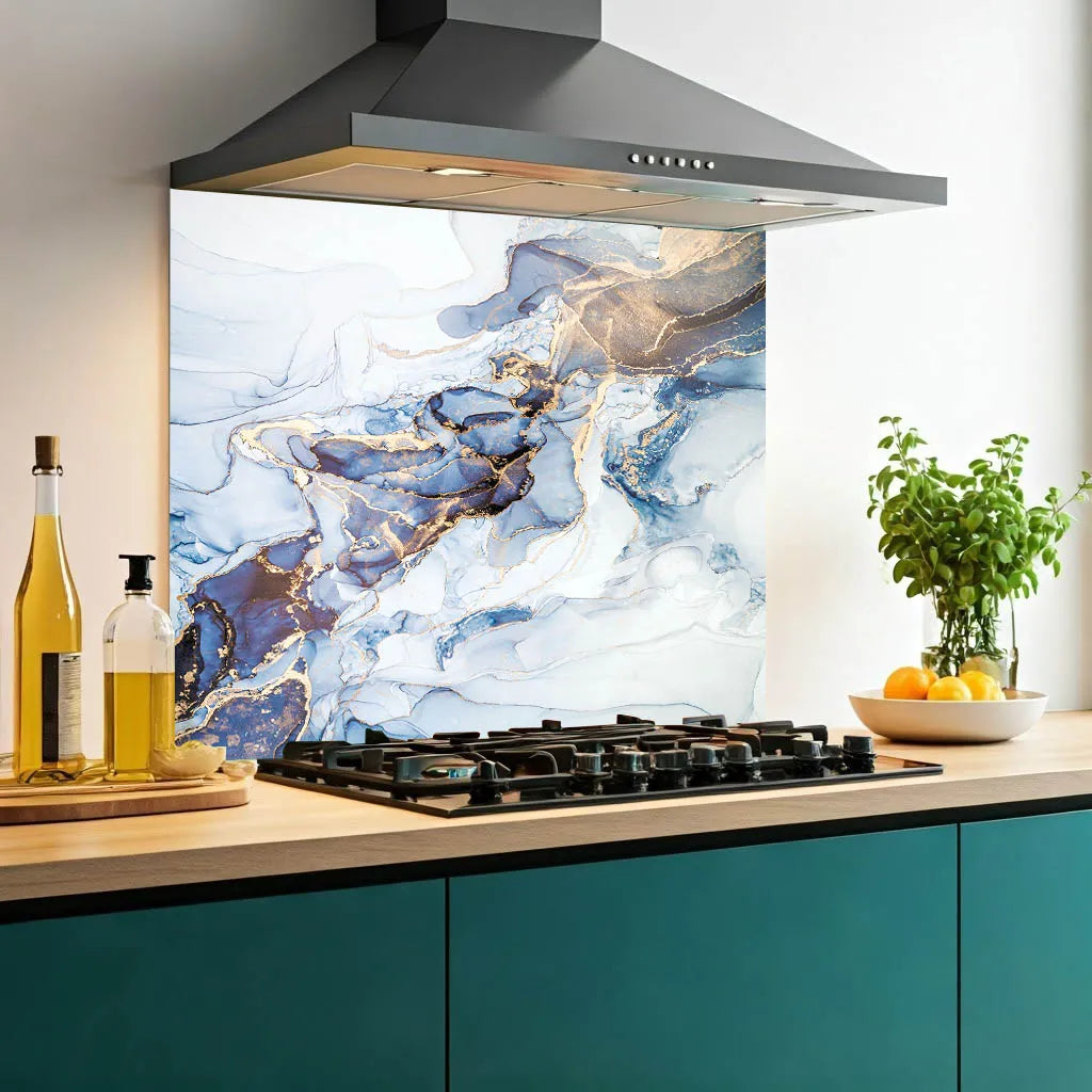 Soft Blue Deluxe Glass Splashback