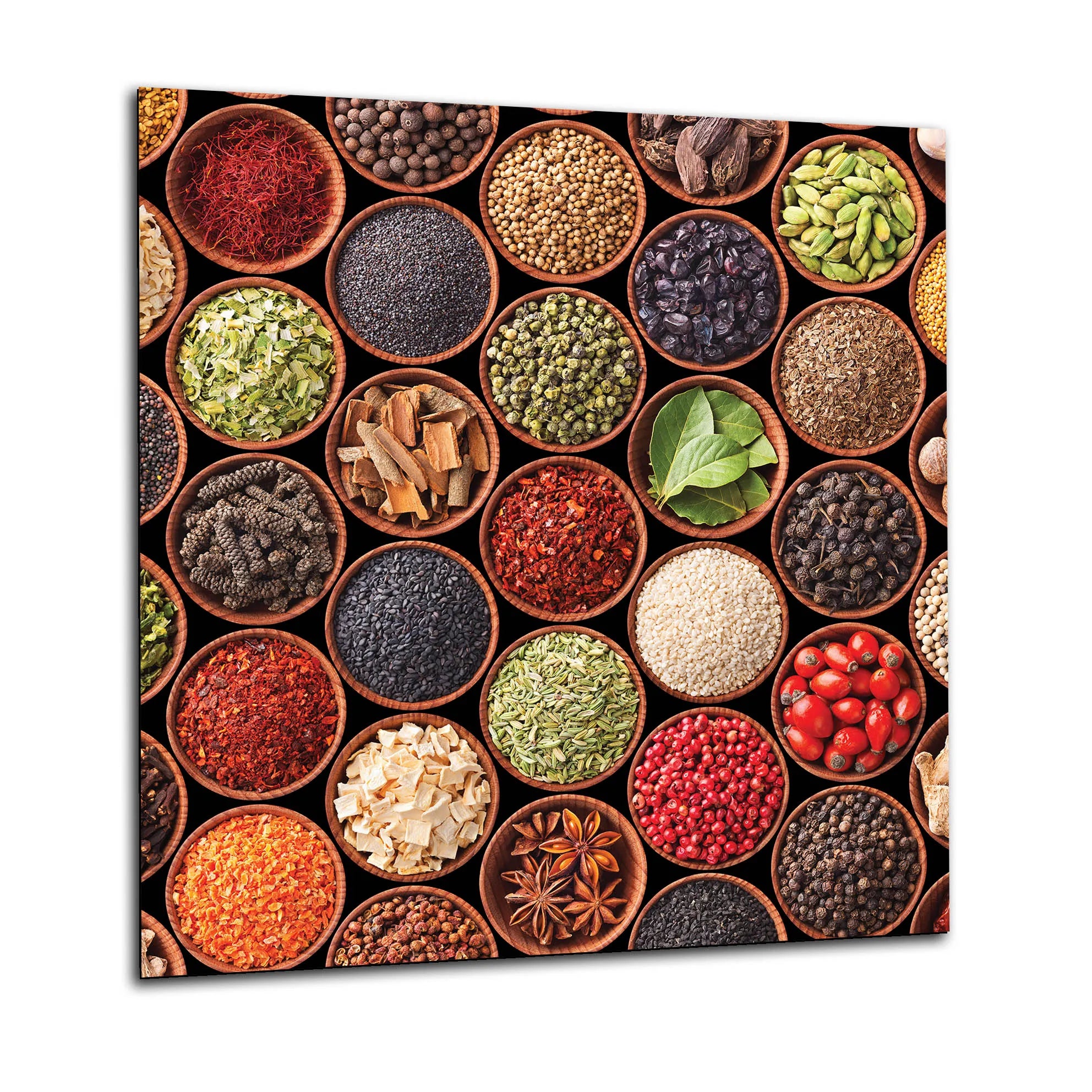 Spice Pots Glass Splashback