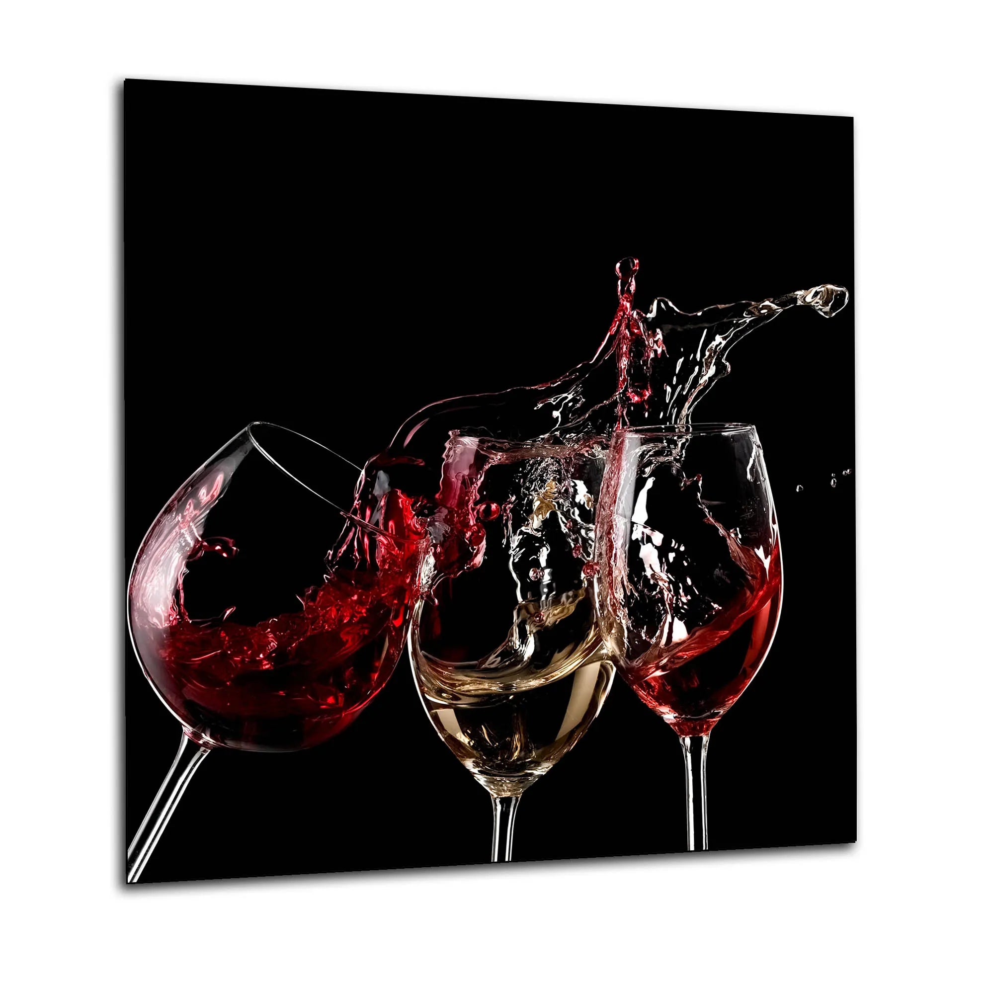 Three Wine Splash Glass Splashback