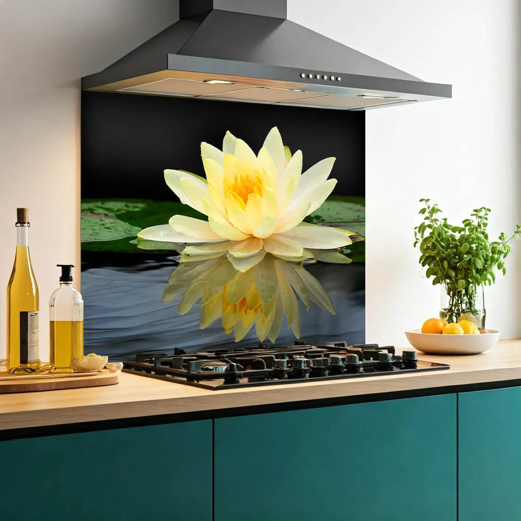 Water Flower Glass Splashback