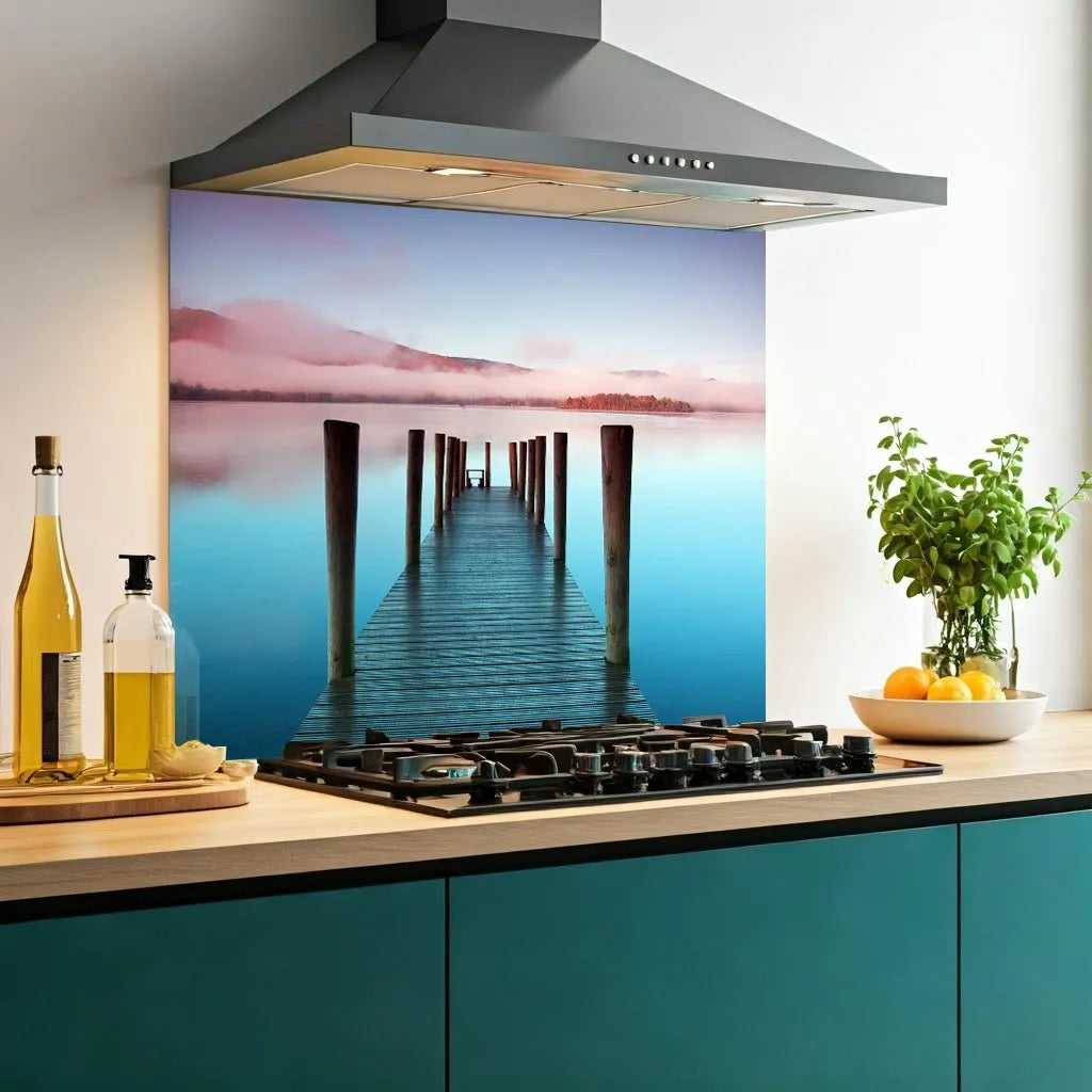 Blue Pier Glass Splashback