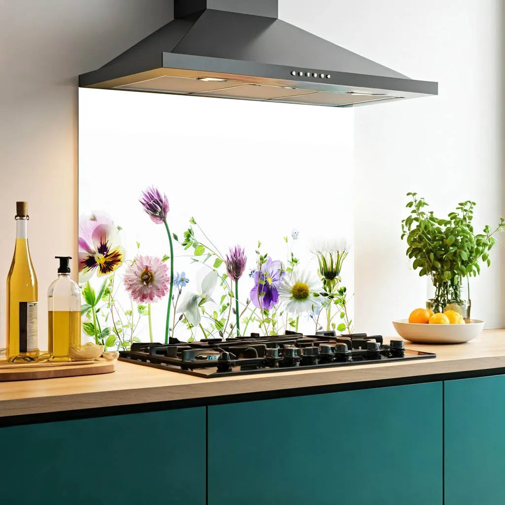 Wild Flowers Glass Splashback