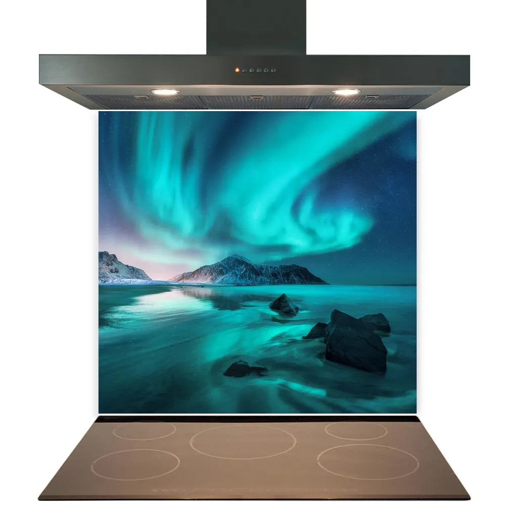 Aurora Blue Glass Splashback