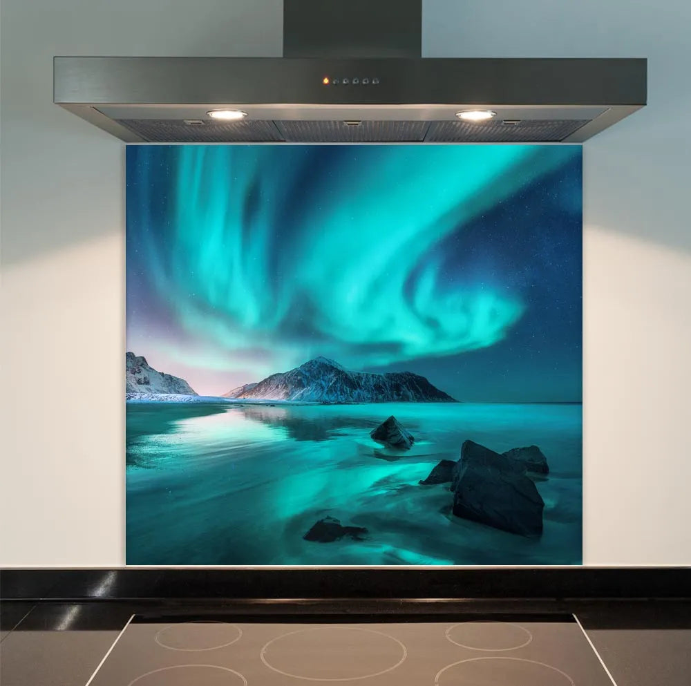 Aurora Blue Glass Splashback
