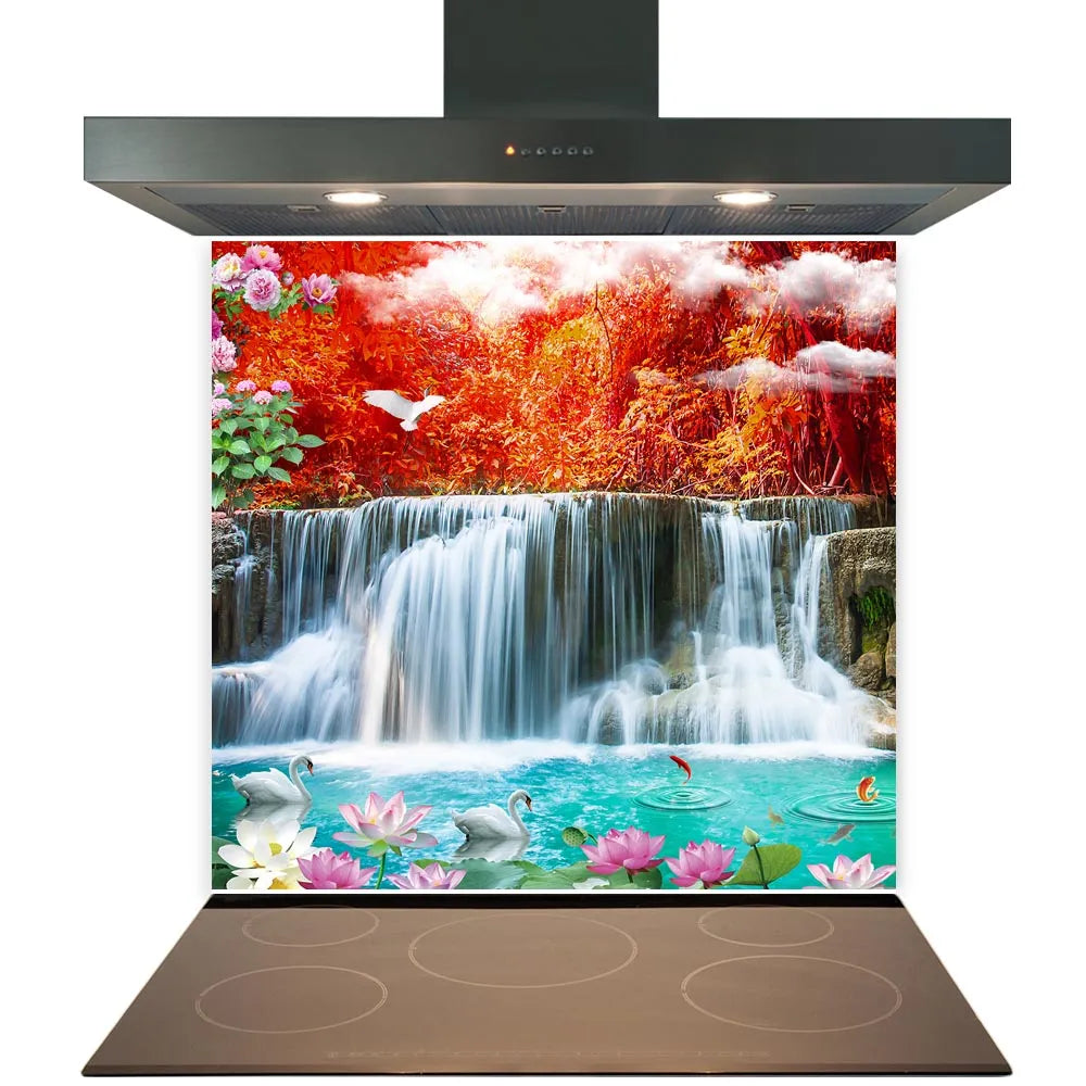 Beautiful Waterfall Glass Splashback