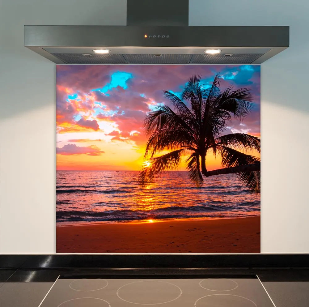 Palm Tree Glass Splashback