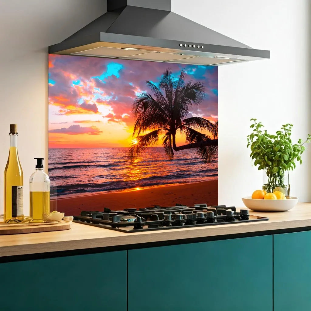 Palm Tree Glass Splashback