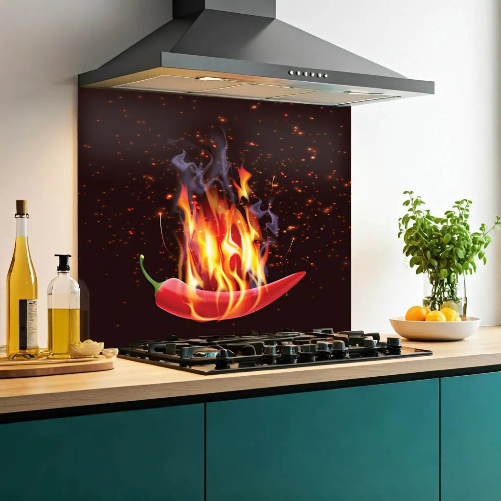 Burning Chilli 2 Glass Splashback