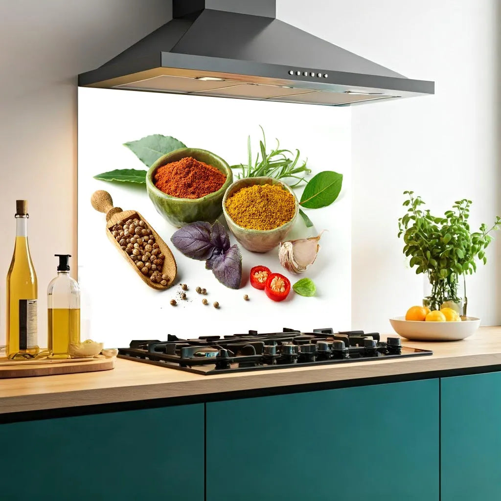 Herbs & Spices Glass Splashback