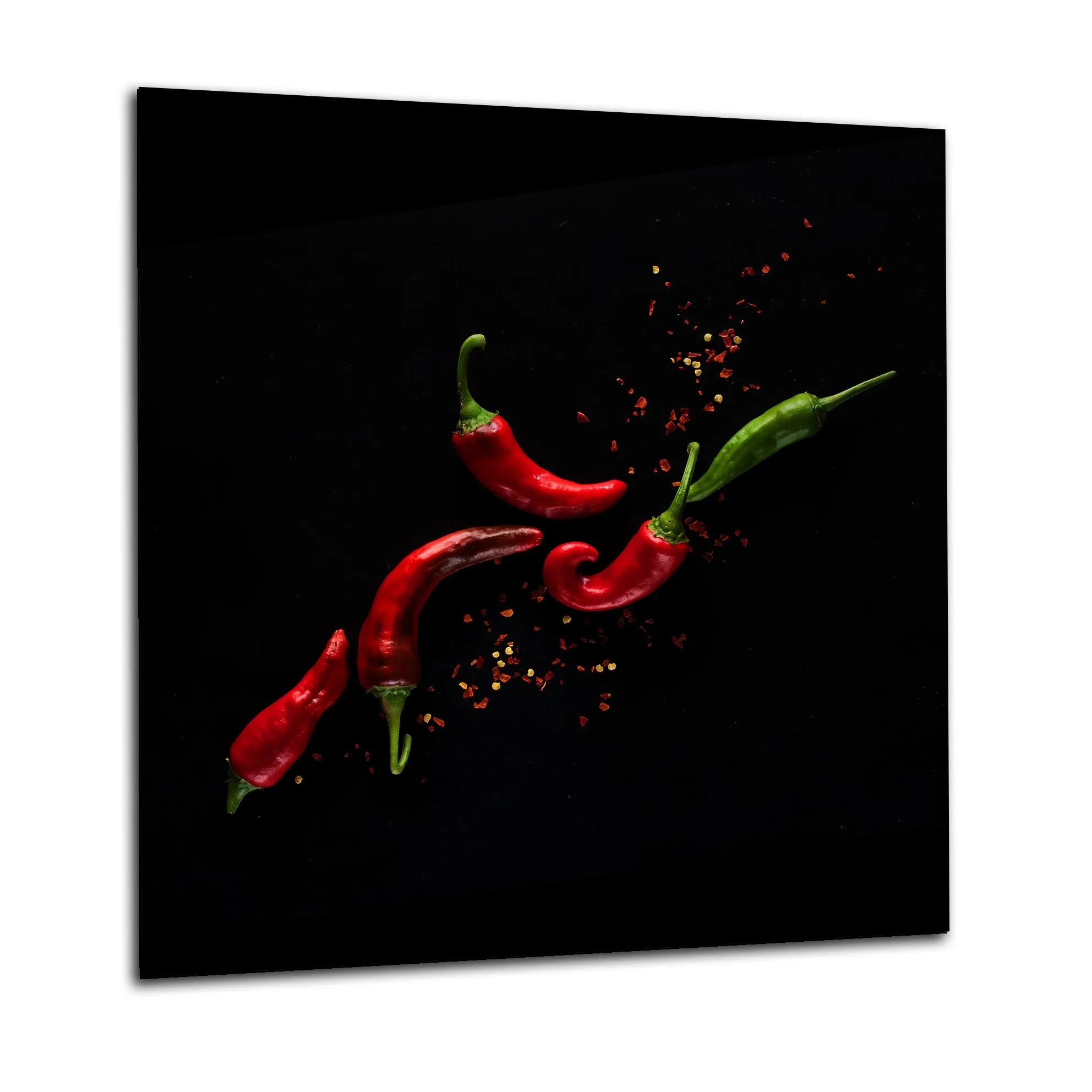 Red Chillies Glass Splashback