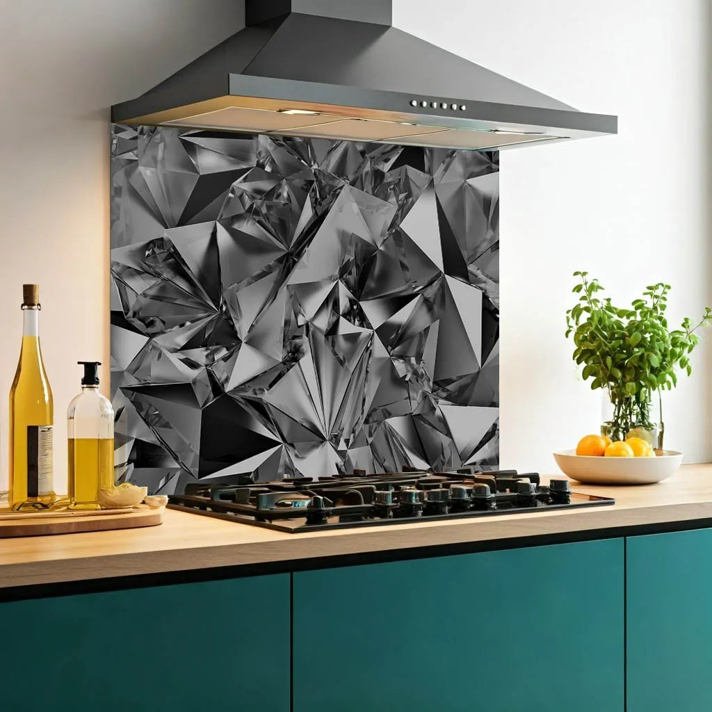 Black Crystal Glass Splashback