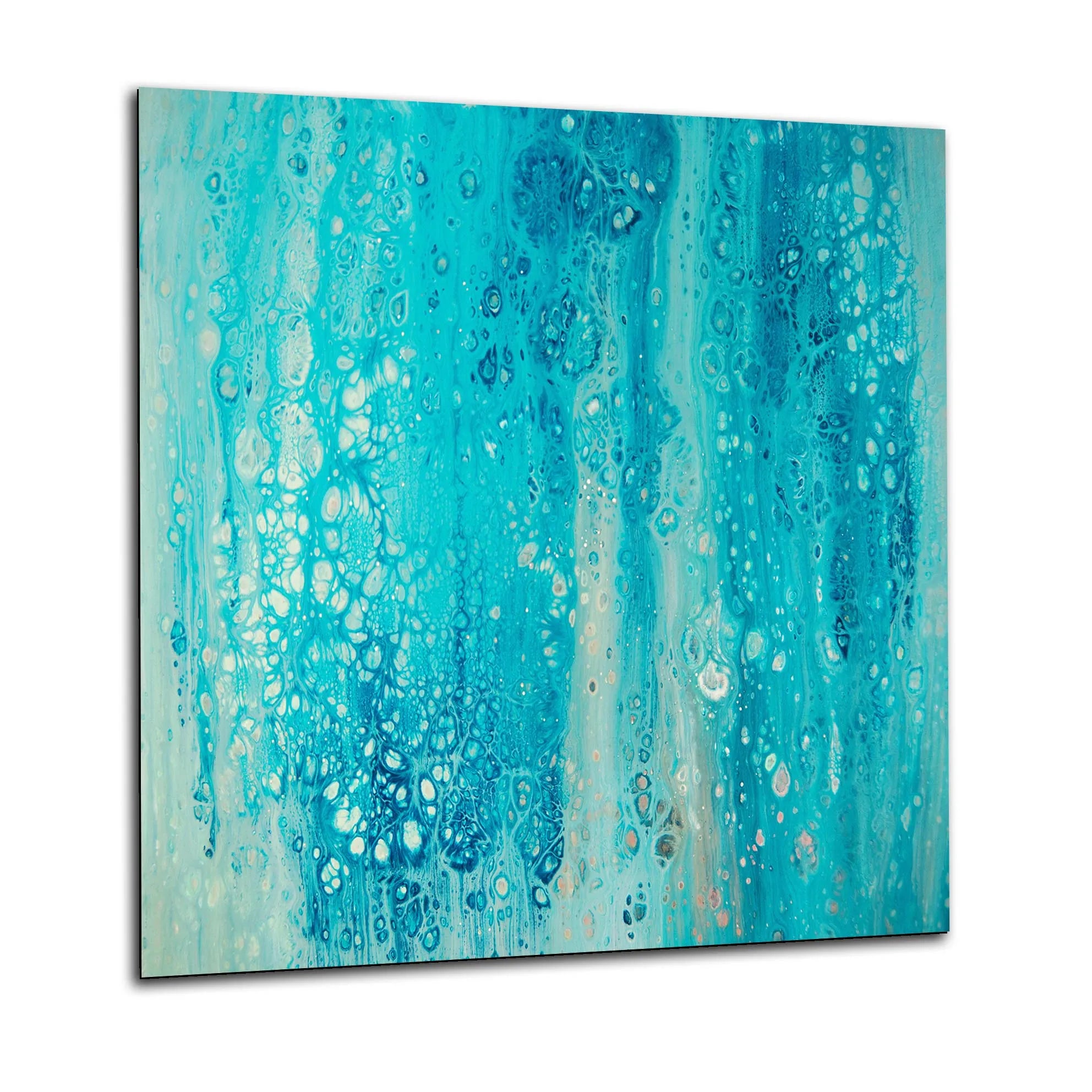 Blue Oil Glass Splashback