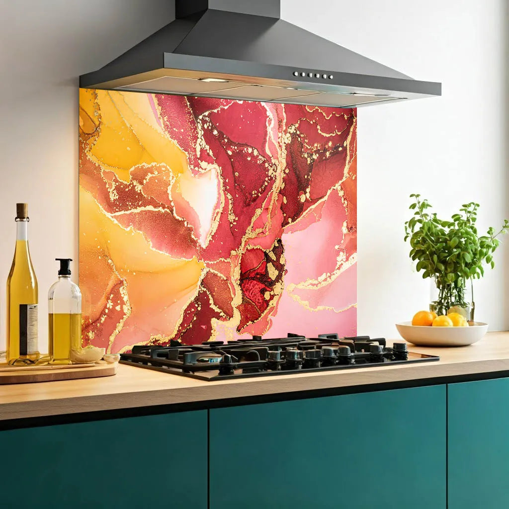 Colour Splashbacks Coral Deluxe Glass Splashback | Printed Image Glass Splashbacks