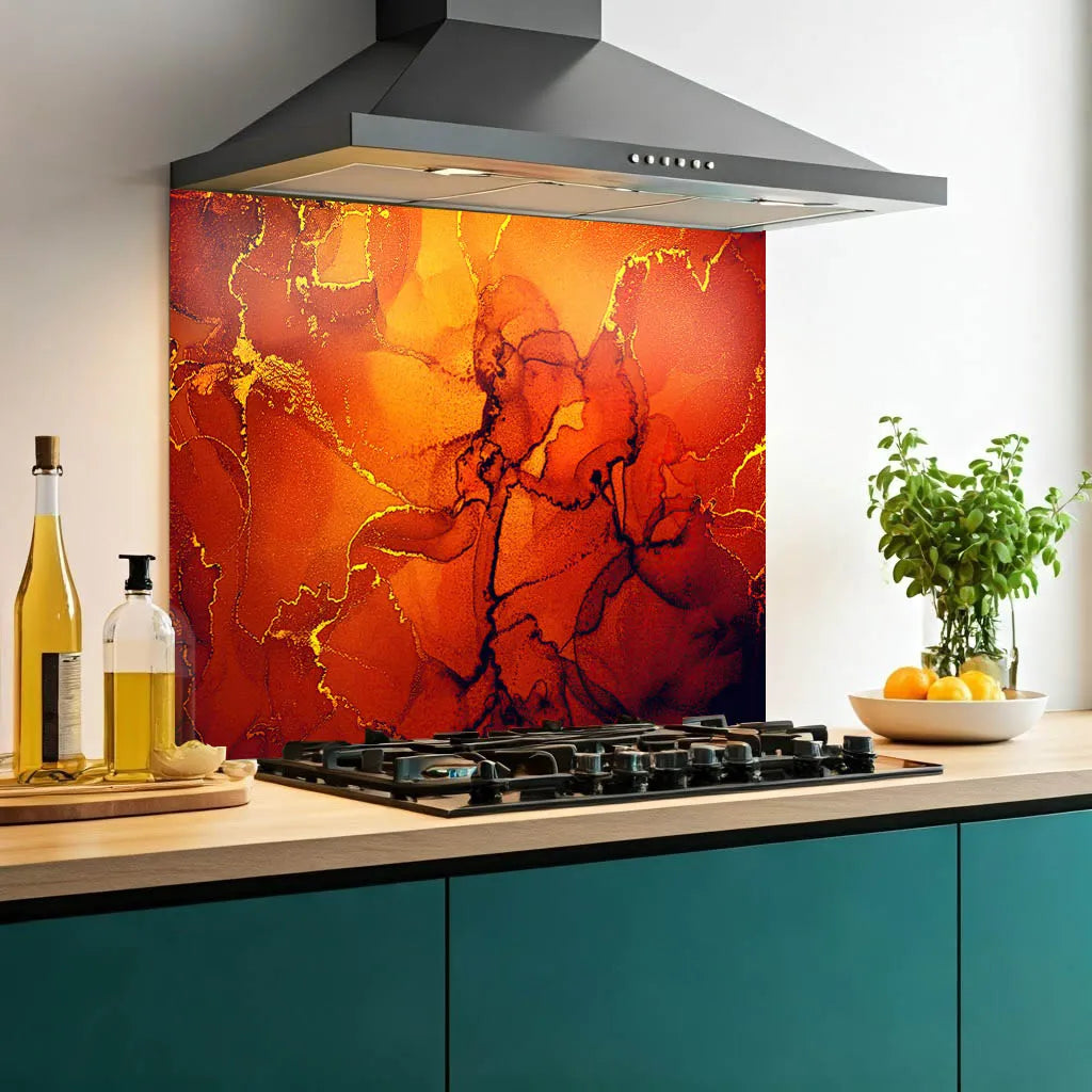 Orange Deluxe Glass Splashback