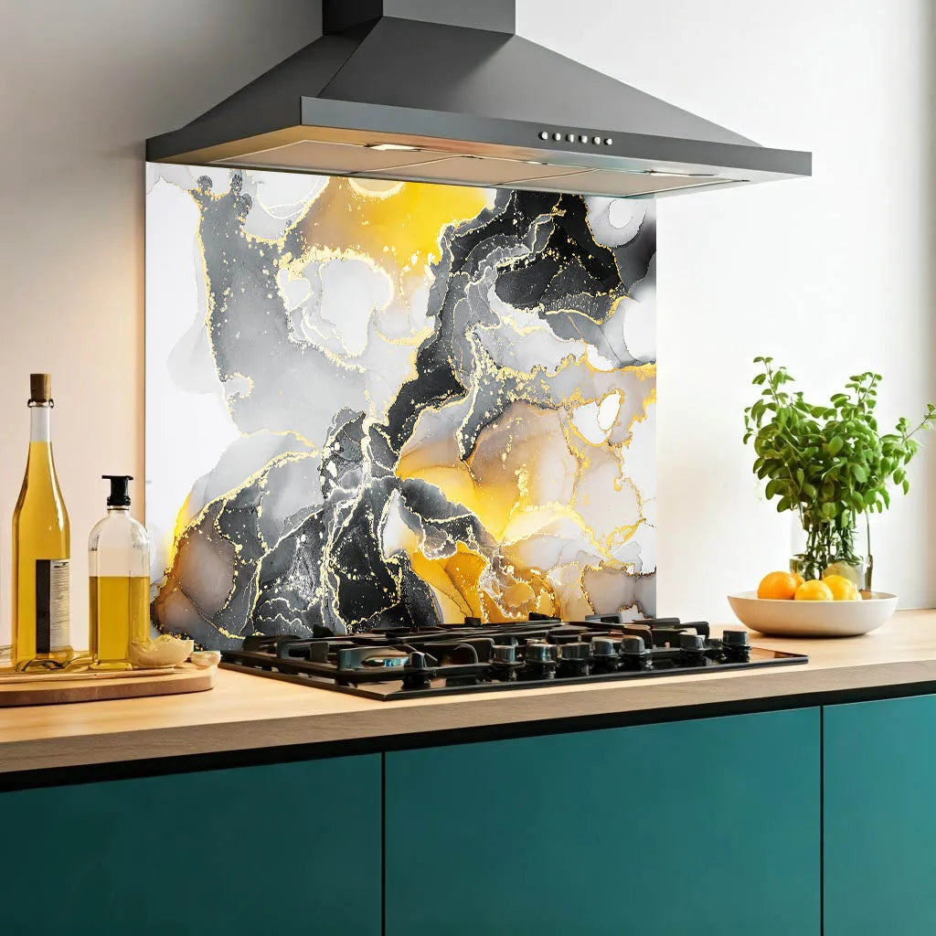 Yellow Splashbacks Yellow Deluxe Glass Splashback | Printed Image Glass Splashbacks